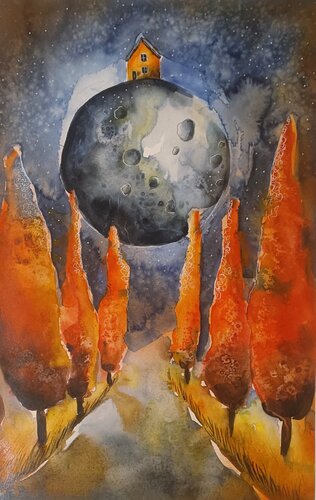 House Among the Stars von Smirnova Evgenia, Malerei kaufen auf Singulart