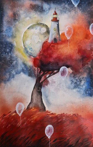 Baloons Breath di Smirnova Evgenia, Pittura in vendita su Singulart