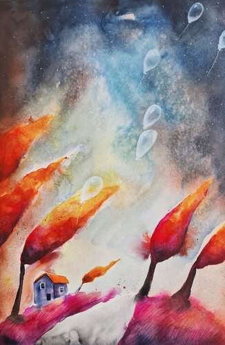 Freedom in a Cosmic Dream by Smirnova Evgenia, Painting for Sale on Singulart
