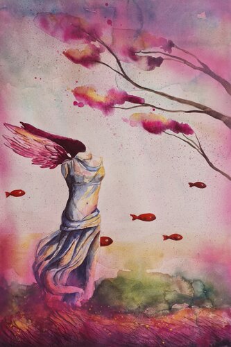 Stone Becoming Wind par Smirnova Evgenia, Œuvre sur papier en vente sur Singulart
