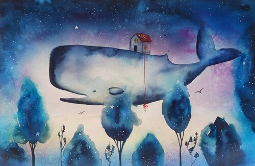 Between Stars and Trees van Smirnova Evgenia, Schilderij te koop op Singulart