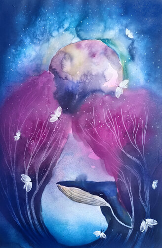 A Moon to Follow van Smirnova Evgenia, Schilderij te koop op Singulart