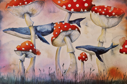 The Whale Garden de Smirnova Evgenia, Pintura a la venta en Singulart
