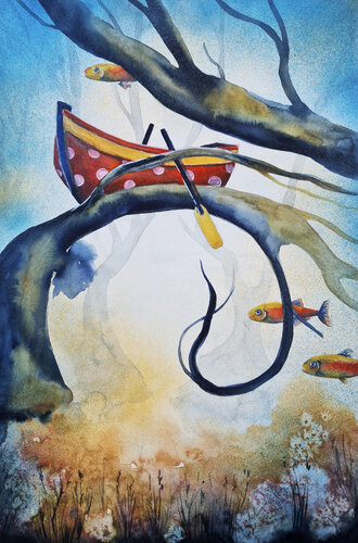 The Forest of Flying Dreams von Smirnova Evgenia, Malerei kaufen auf Singulart