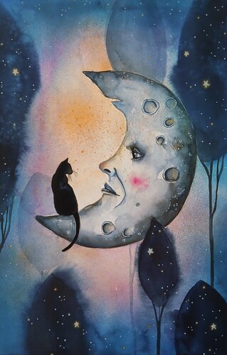 Dialogue in the Starlight by Smirnova Evgenia, Painting for Sale on Singulart