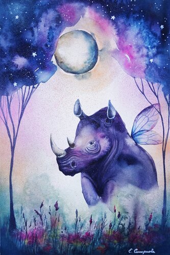 Violet Guardian van Smirnova Evgenia, Schilderij te koop op Singulart