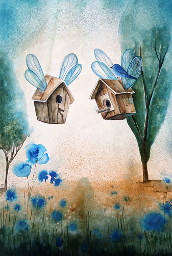 Silent Travelers di Smirnova Evgenia, Pittura in vendita su Singulart