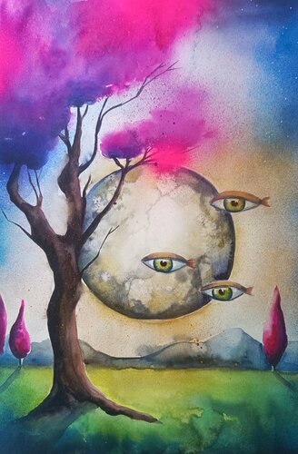 Whispers of the Moon van Smirnova Evgenia, Schilderij te koop op Singulart
