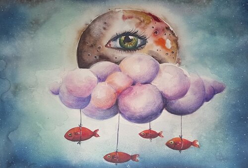 Cloud of Thoughts par Smirnova Evgenia, Peinture en vente sur Singulart