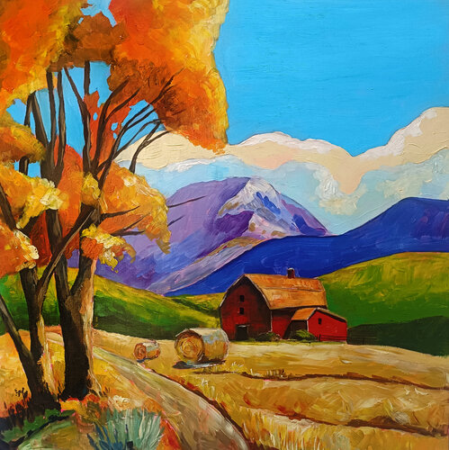 Autumn Fields by Smirnova Evgenia, Painting for Sale on Singulart