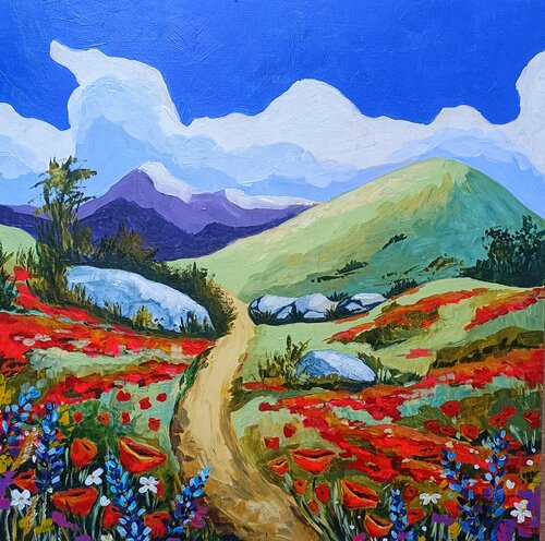 Wildflower Valley by Smirnova Evgenia, Painting for Sale on Singulart