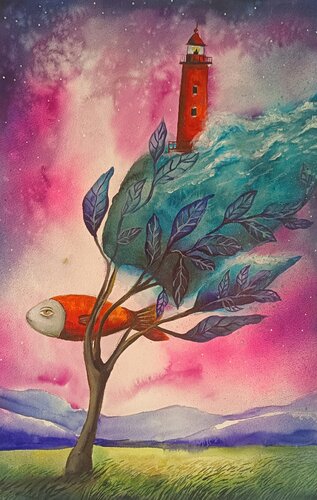 Lighthouse Dream di Smirnova Evgenia, Pittura in vendita su Singulart