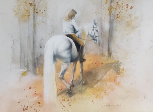 Autumn . Nothing gold can stay by Michaela Stocker, Painting for Sale on Singulart