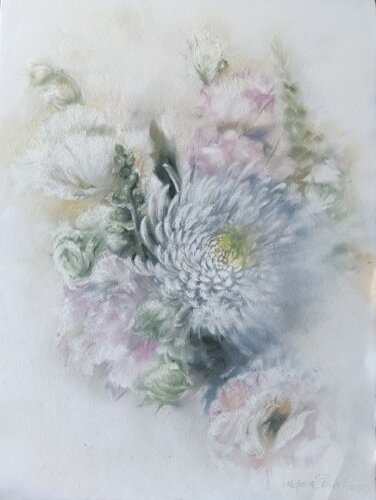 Flower duet by Michaela Stocker, Work on Paper for Sale on Singulart