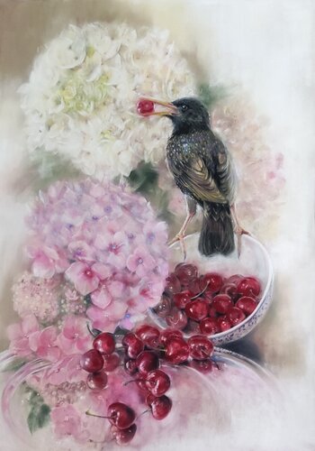 Life is like a bowl of cherries by Michaela Stocker, Work on Paper for Sale on Singulart