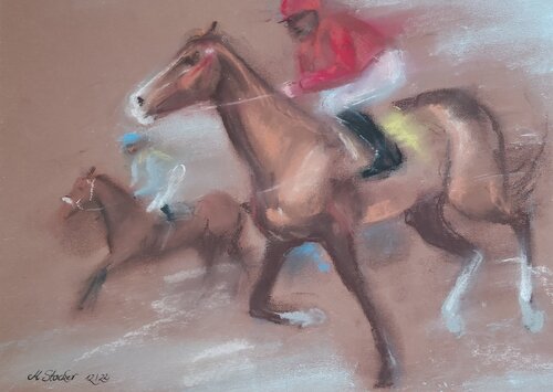 Racehorses by Michaela Stocker, Painting for Sale on Singulart