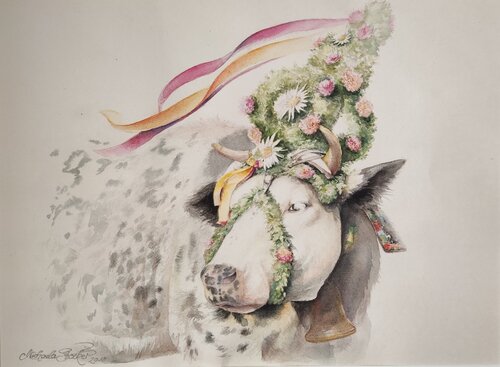 Kranz' ma auf by Michaela Stocker, Work on Paper for Sale on Singulart