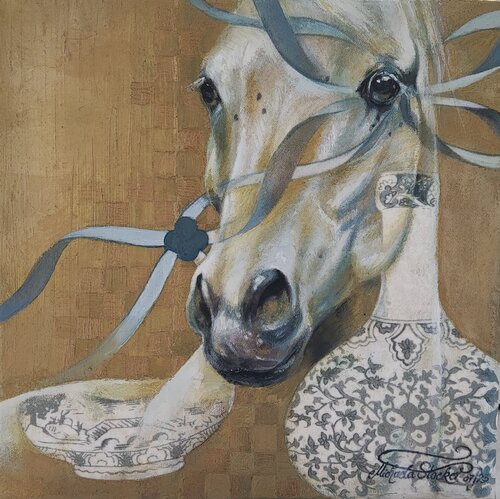 Porca Misèria' ll - Fractured Resolve by Michaela Stocker, Painting for Sale on Singulart