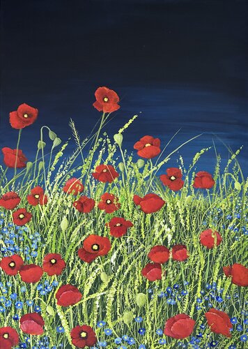 Nachtmohn van Silvia Mende, Schilderij te koop op Singulart