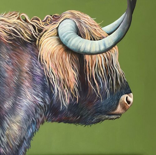 Hochlandrind di Silvia Mende, Pittura in vendita su Singulart