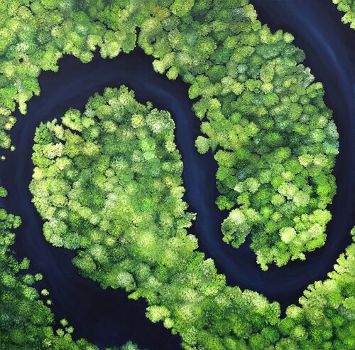 Mangroven-Yin- und Yang di Silvia Mende, Pittura in vendita su Singulart