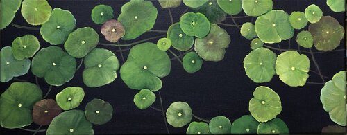 Lotus auf Blau van Silvia Mende, Schilderij te koop op Singulart