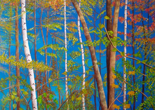 Herbstwald van Silvia Mende, Schilderij te koop op Singulart