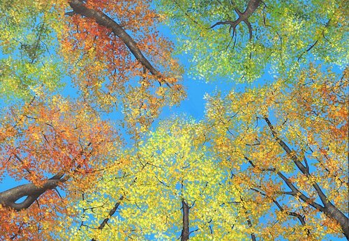 Herbstwald di Silvia Mende, Pittura in vendita su Singulart