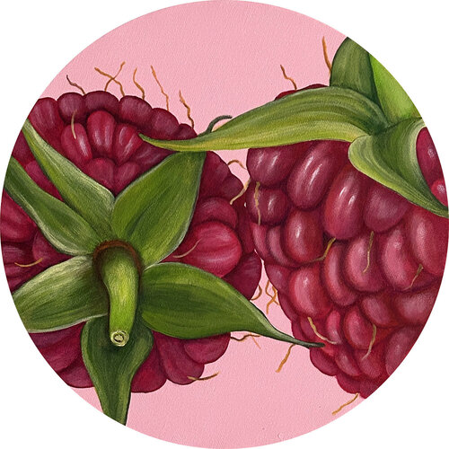 Himbeeren, rund von Silvia Mende, Malerei kaufen auf Singulart