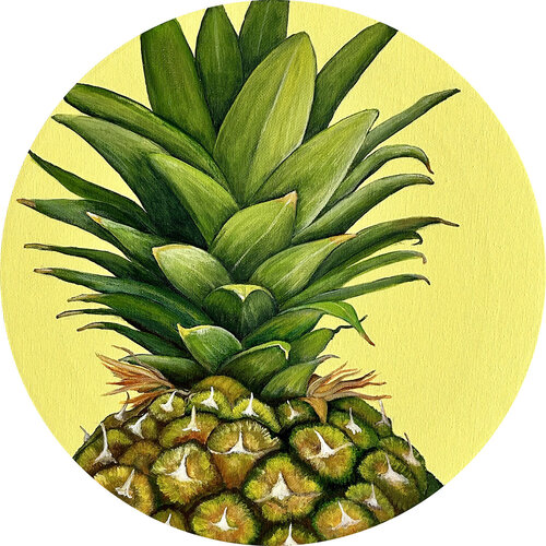 Ananas, rund by Silvia Mende, Painting for Sale on Singulart