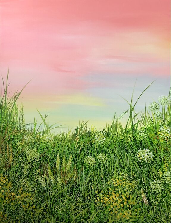 Wiese im Abendrot Silvia Mende