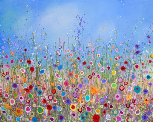 All The Wildflowers Of My Heart Dance With Love For You van Yvonne Coomber, Schilderij te koop op Singulart