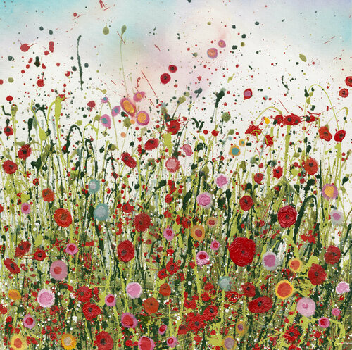 All of the Poppies of My Heart Dance Here van Yvonne Coomber, Schilderij te koop op Singulart
