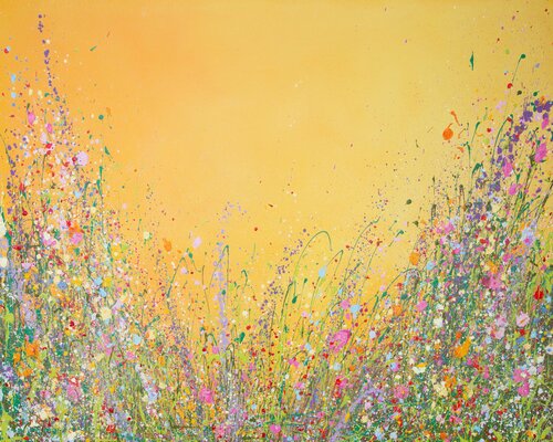 GOLDEN SKIES KISS THE EARTH de Yvonne Coomber, Pintura a la venta en Singulart