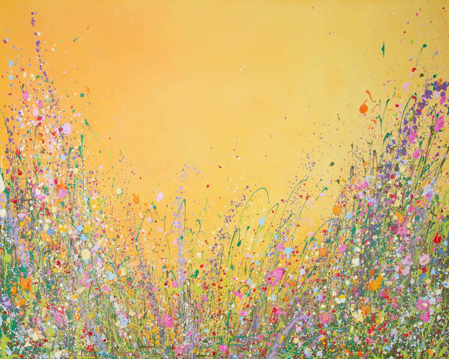Golden Skies Kiss The Earth Yvonne Coomber Peinture originale à vendre