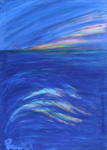 Il Sentimento Oceanico Northwest wind di Romain Rolland van Romina Petrini, Schilderij te koop op Singulart