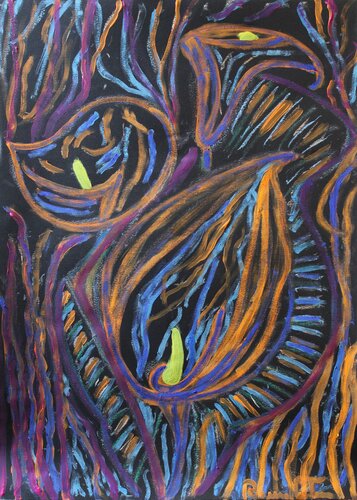 "Non c'è blu senza il giallo e senza l'arancione." Vincent van Gogh van Romina Petrini, Schilderij te koop op Singulart