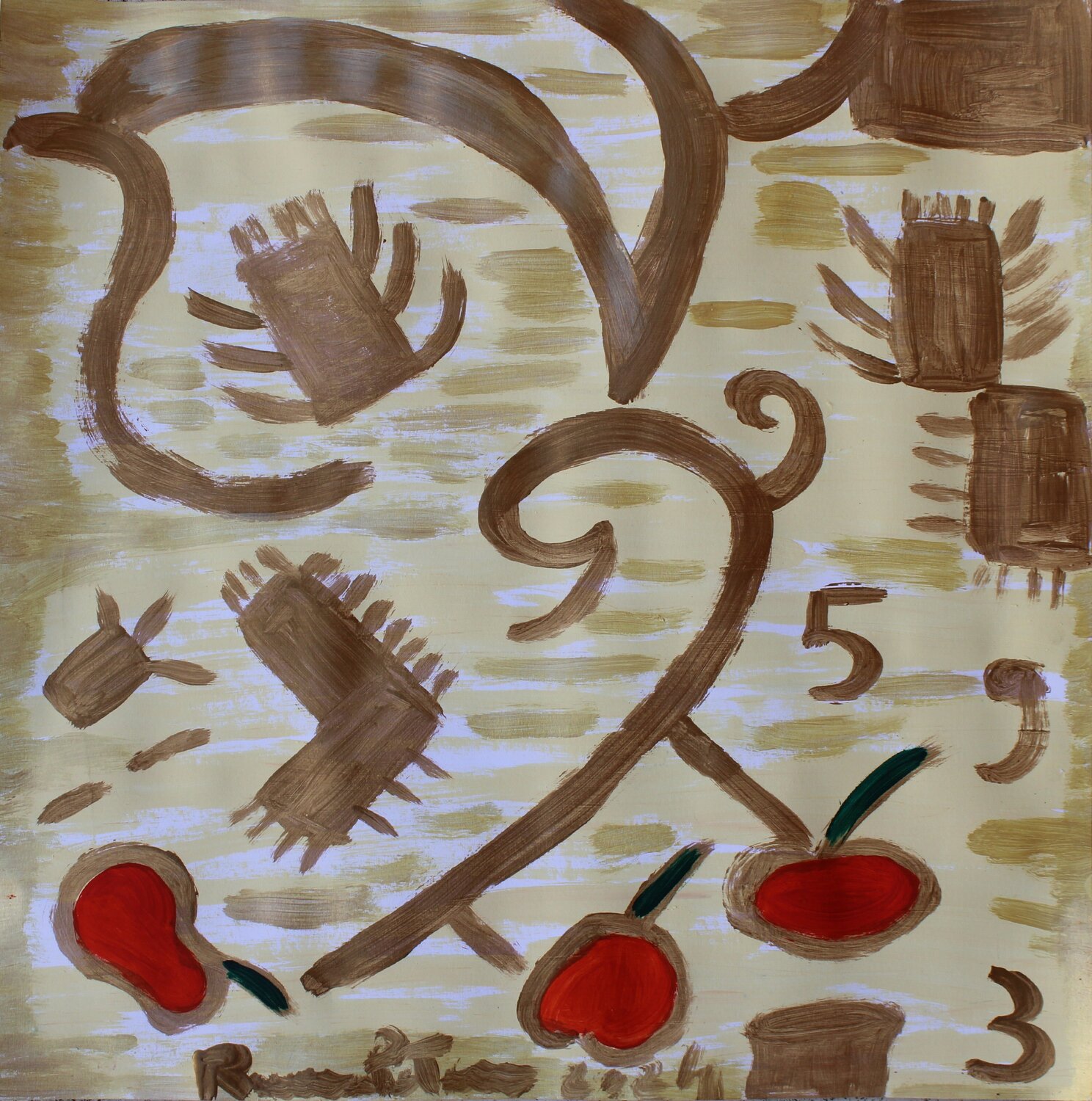 Tre mele rosse di Patrizio Moscardelli Romina Petrini Originalgemälde zu verkaufen