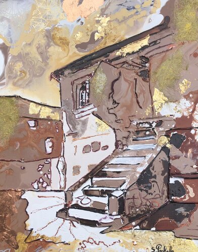 Escalier en hiver di sylvie Penkalla, Pittura in vendita su Singulart