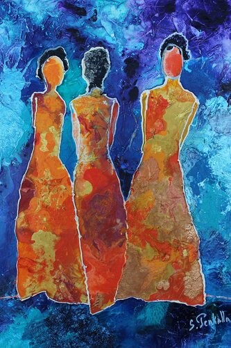 Les trois graces by sylvie Penkalla, Painting for Sale on Singulart