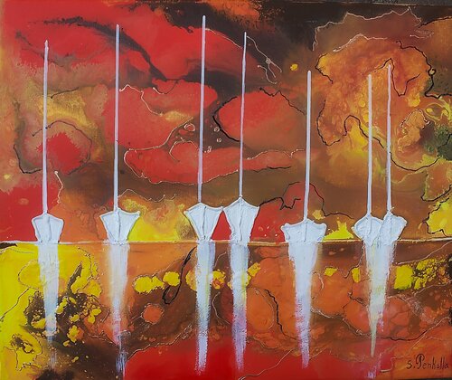Bateaux blancs van sylvie Penkalla, Schilderij te koop op Singulart