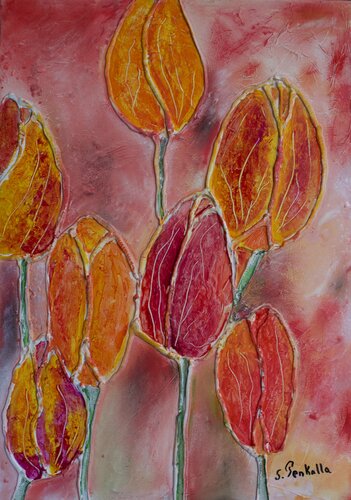 Les tulipes de sylvie Penkalla, Pintura a la venta en Singulart