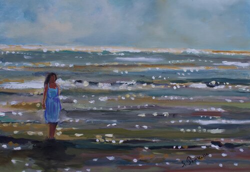 la mer et le soleil di sylvie Penkalla, Pittura in vendita su Singulart
