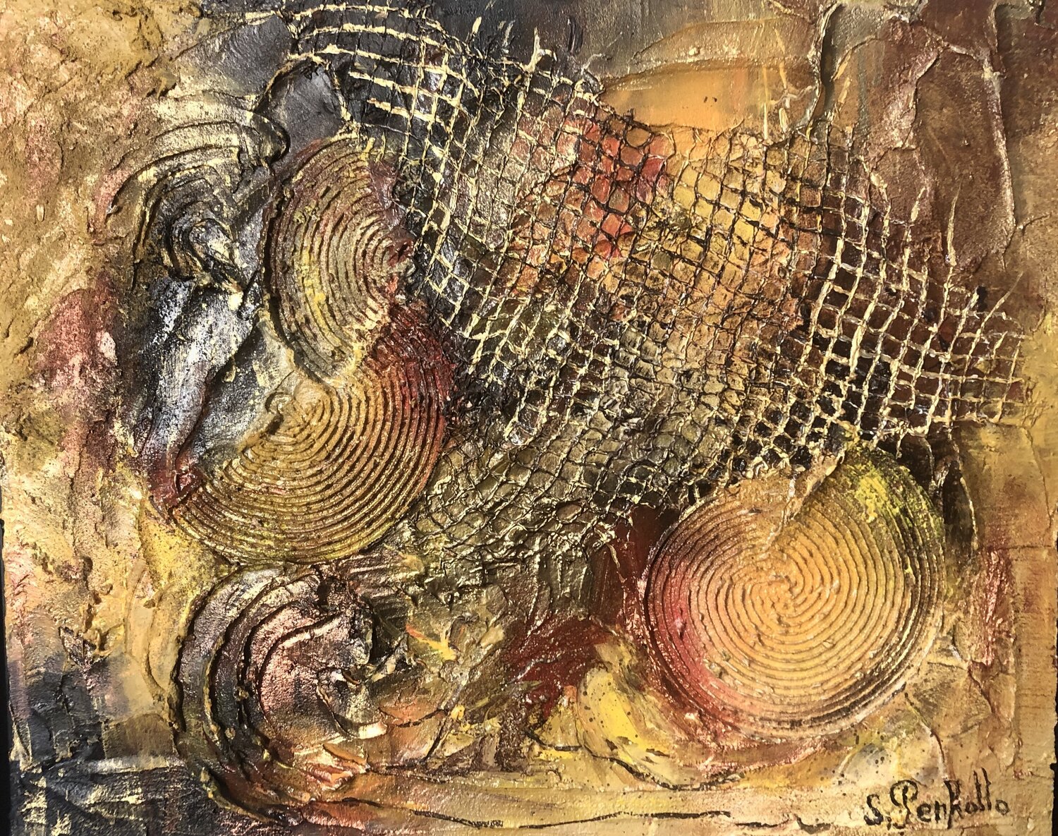 Abstrait au filet sylvie Penkalla