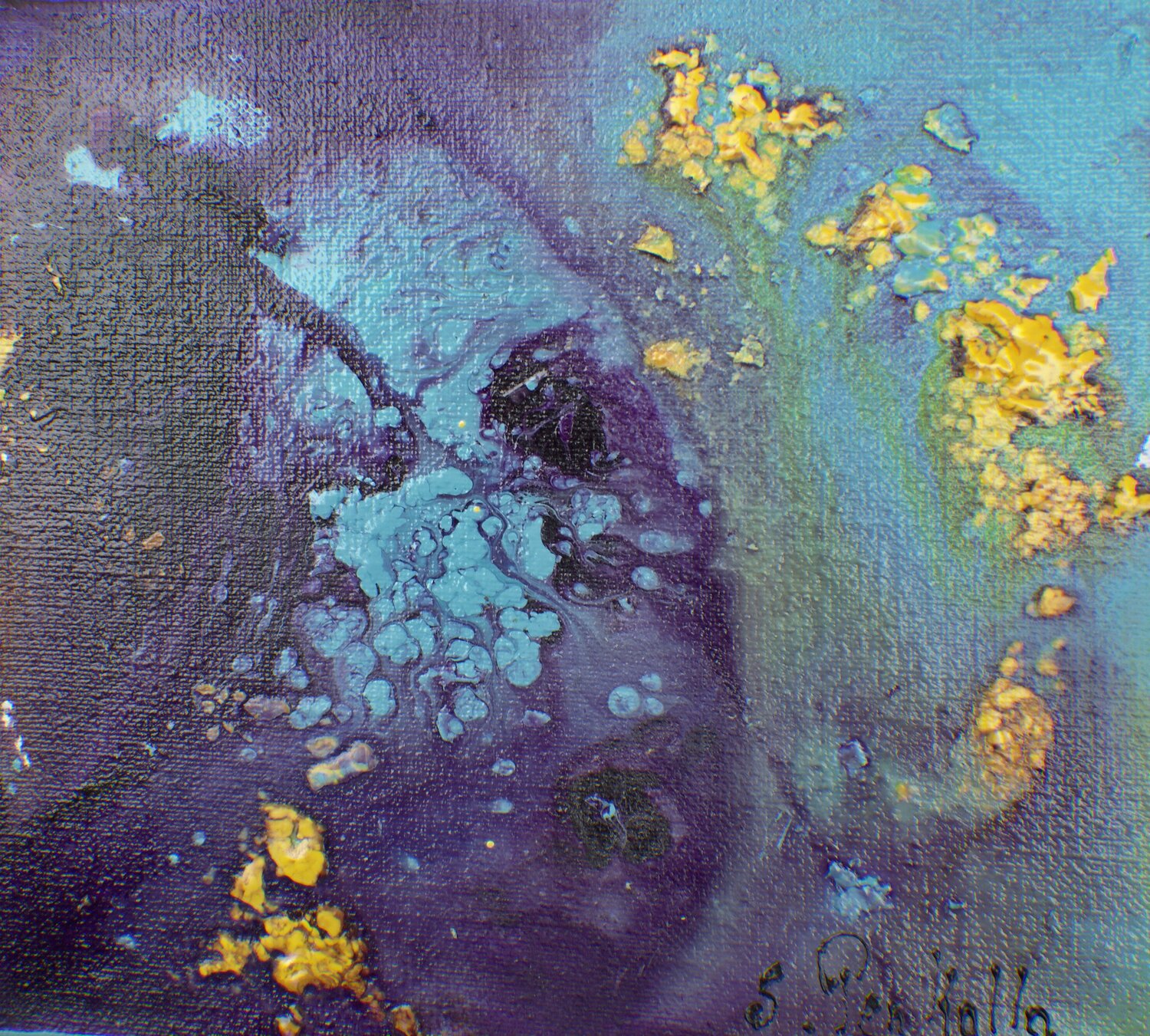 Abstrait violet et jaune sylvie Penkalla