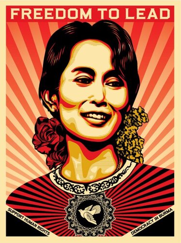 Freedom to Lead (Aung San Suu Kyi) di Shepard Fairey, Stampa in vendita su Singulart