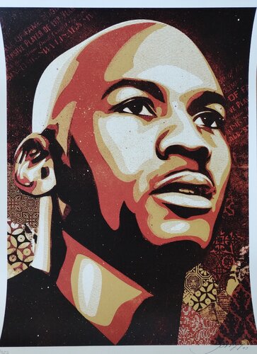 Jordan Hall Of Fame Portrait van Shepard Fairey, Afdruk te koop op Singulart