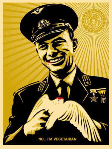 No, I’m vegetarian by Shepard Fairey, Print for Sale on Singulart