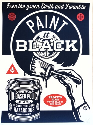 Paint it black (Brush) by Shepard Fairey, Print for Sale on Singulart