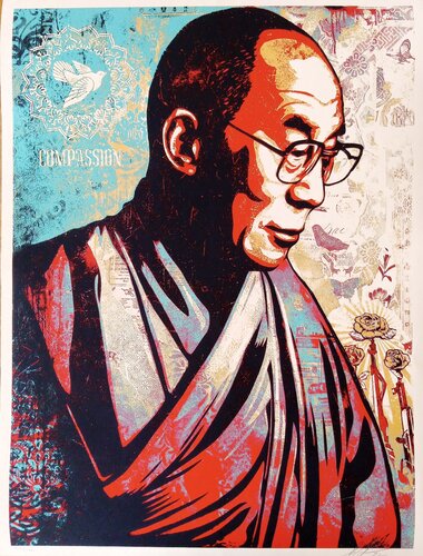 Compassion (His Holiness the Dalai Lama) van Shepard Fairey, Afdruk te koop op Singulart